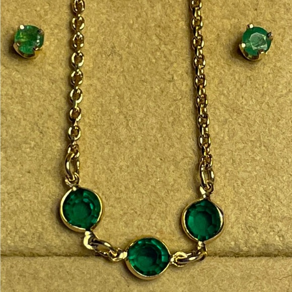 Jewelmont Jewelry - Vintage 1950’s JEWELMONT Green Emerald Bracelet & Earring Set